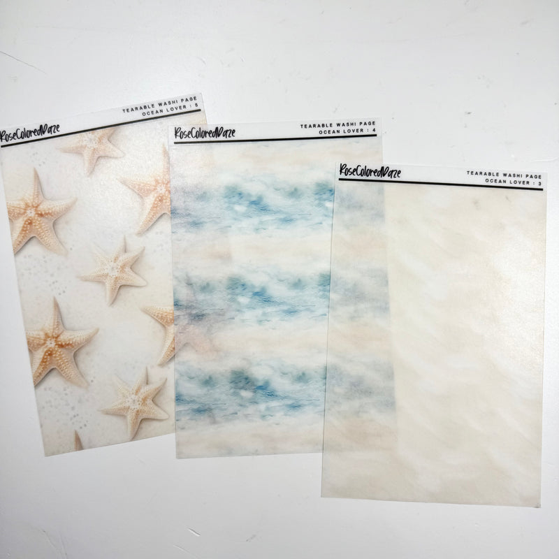 Washi Paper Tearable Stickers - Ocean Lover