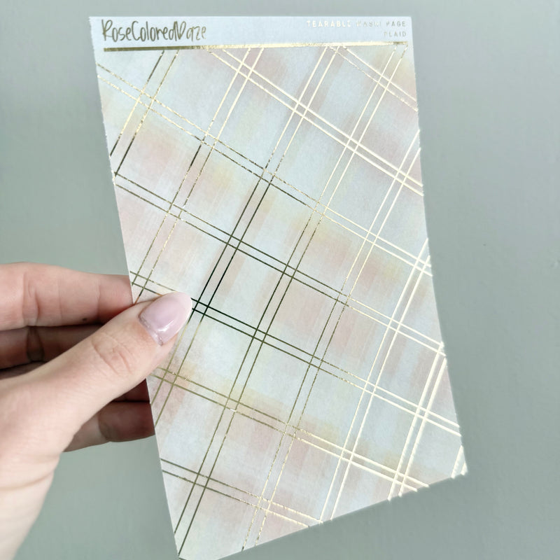 Washi Paper Stickers - Tearable Washi Page - Spring Plaids