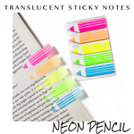 Translucent Page Flags - Neon Pencil