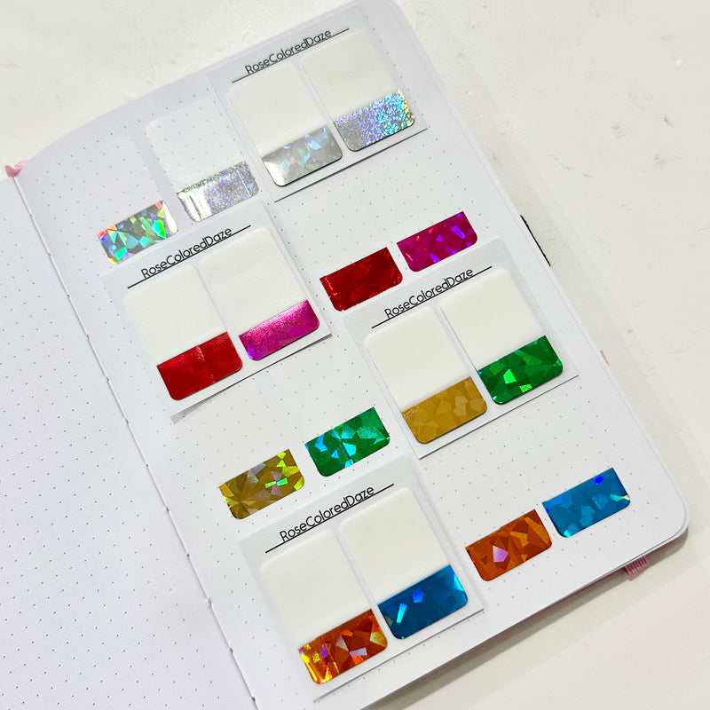 Transparent Sticky Notes - 1" Foiled Tab Page Flags