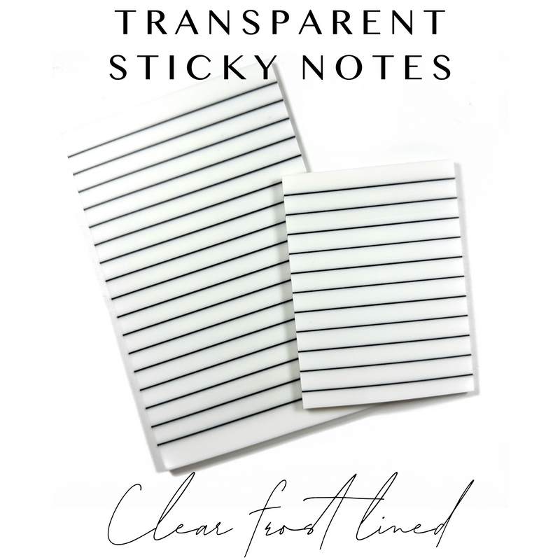 Transparent Sticky Notes - Clear Frost Lined