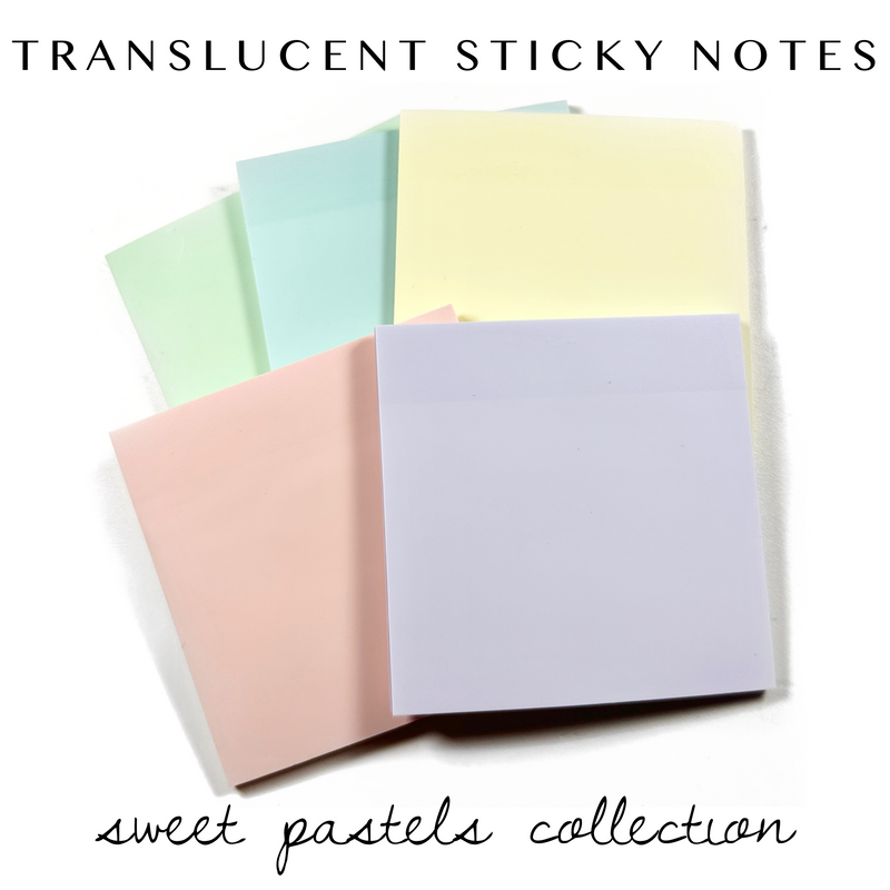 Translucent Sticky Notes - Sweet Pastels Collection