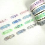 Perforated Date Cover Washi Tape - Spooky Pastels - 15mm Watercolor Swatch