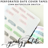 Perforated Date Cover Washi Tape - Spooky Pastels - 15mm Watercolor Swatch