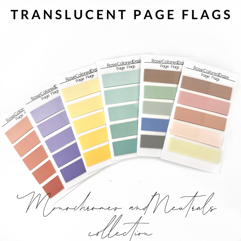 Translucent Page Flags - Monochromes and Neutrals Collection – Rose ...