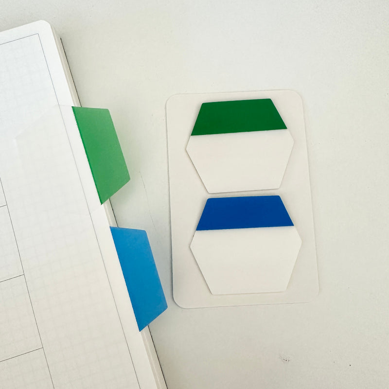 Transparent Page Flags/Page Tabs - 1.75" Hexagon Tabs