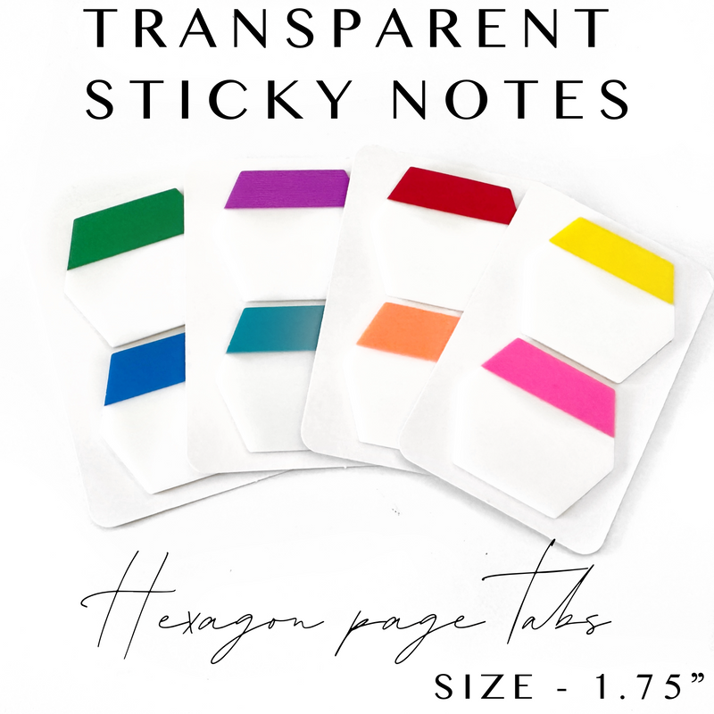 Transparent Page Flags/Page Tabs - 1.75" Hexagon Tabs