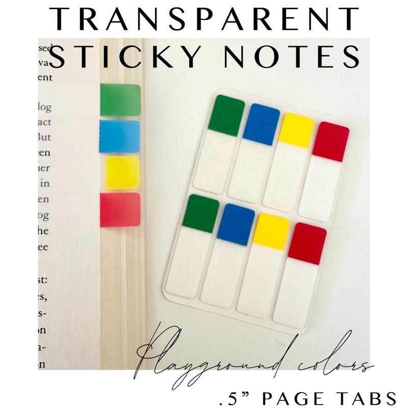 Transparent Page Flags/Page Tabs - .5" Tabs - Playground Collection Colors