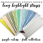 Long Hightlight Strip Sticky Notes - Single Colors - Fall Colors