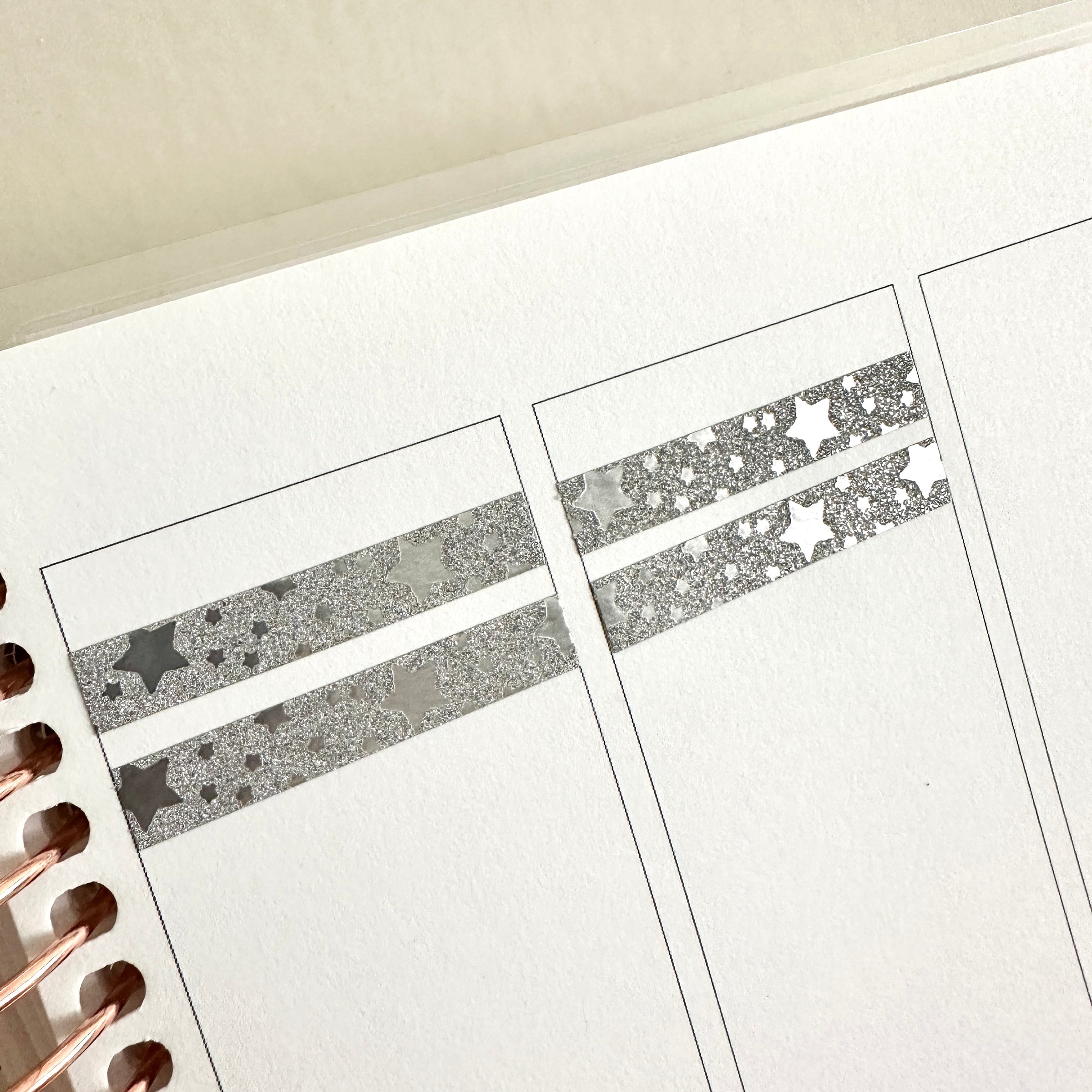 Perforated Glitter Header Tape- Sparkly Stars β Rose Colored Daze