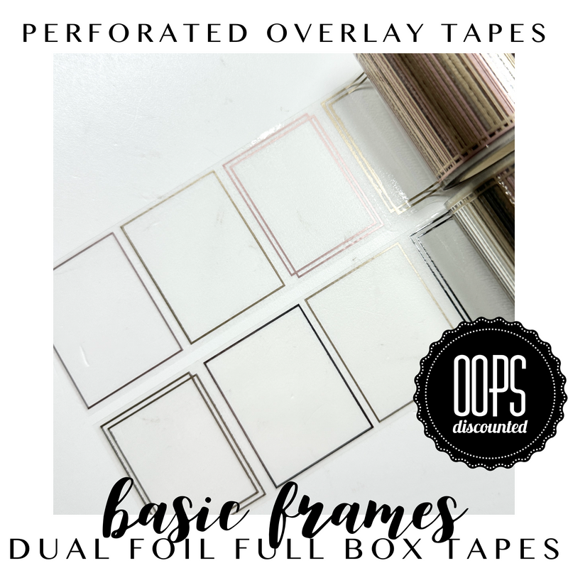 Perforated Full Box Overlay Tape- Dual Foil Basic Frames - OOPS Discounted