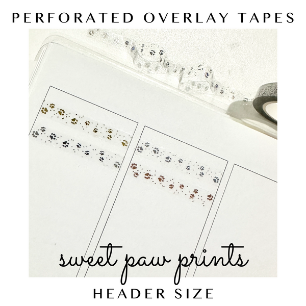 Perforated Header Overlay Tape- Sweet Paw Prints – Rose Colored Daze