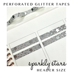 Perforated Glitter Header Tape- Sparkly Stars
