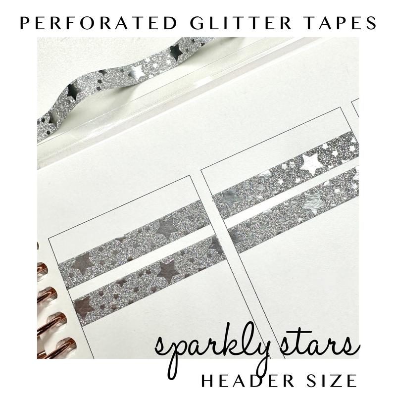 Perforated Glitter Header Tape- Sparkly Stars