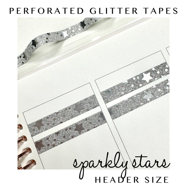 Perforated Glitter Header Tape- Sparkly Stars – Rose Colored Daze