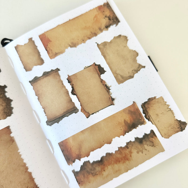 Craft Paper Sticker Sheets - Burnt Paper