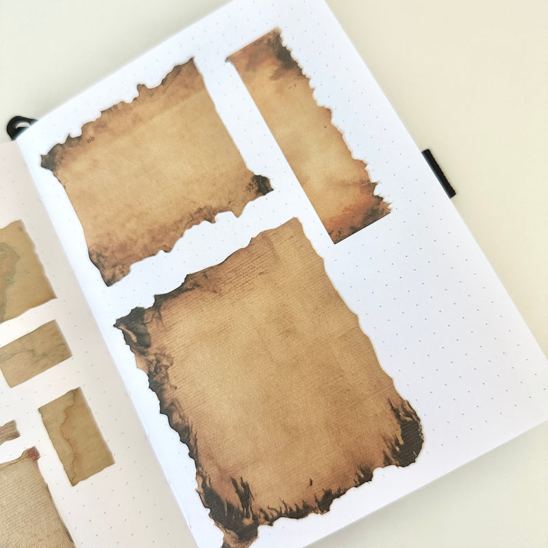 Craft Paper Sticker Sheets - Burnt Paper