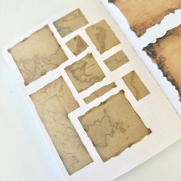 Craft Paper Sticker Sheets - Vintage Maps – Rose Colored Daze