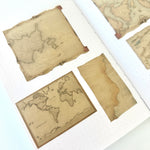 Craft Paper Sticker Sheets - Vintage Maps