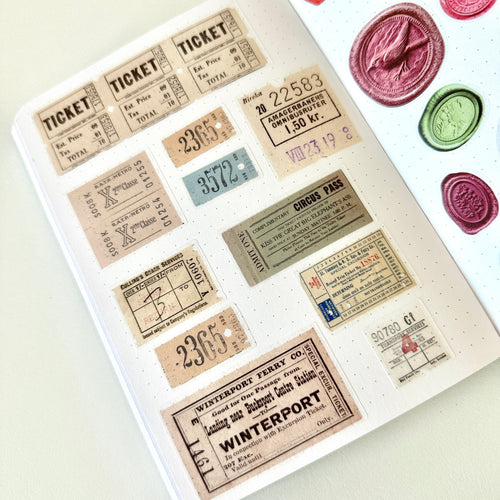 Full Page Deco Sheets - Vintage Tickets
