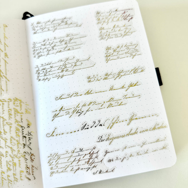 Foiled Full Page Deco Sheets - Vintage Scripts
