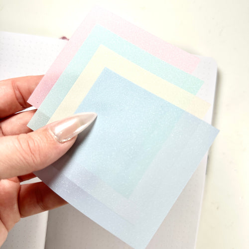 Translucent Sticky Notes - Glitter Pastels Collection