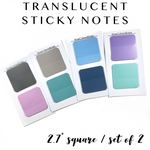 Translucent Sticky Notes - 1.7" Square / Set of 2
