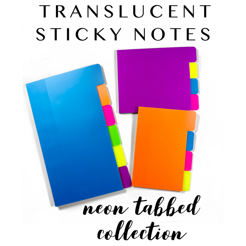 Translucent Sticky Notes - Neon Tabbed Collection