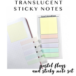 Translucent Sticky Notes - Pastel Flags and Sticky Note Set