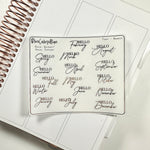 FOILED- "Hello, months"/"Hello, seasons" stickers - Vintage Collection Fonts