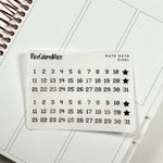 FOILED- Date Dot Stickers on Clear Paper - 2.0 Collection