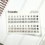 FOILED- Date Dot Stickers on Clear Paper - 2.0 Collection