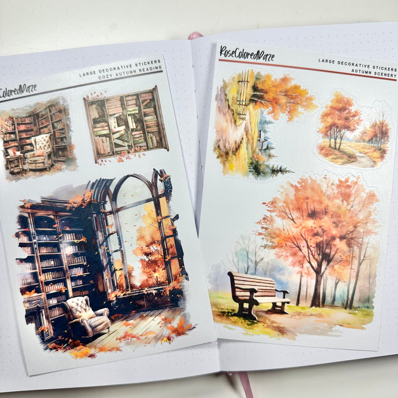 Transparent Matte Stickers - Large Decorative Stickers - Autumn Collection