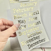 Foiled Large Month Stickers - Typewriter Font