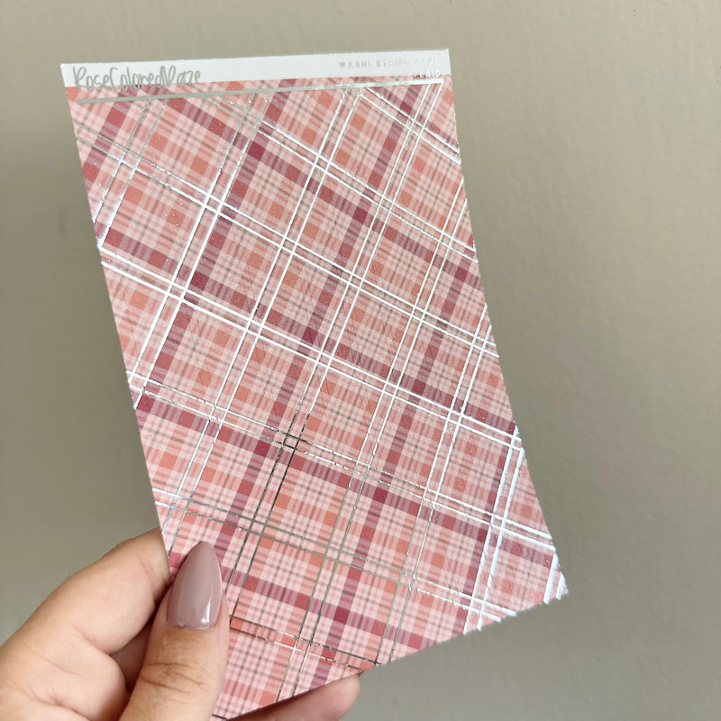 Washi Paper Stickers - Tearable Washi Page - Soft Autumn Plaid Collection