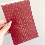 Washi Paper Stickers - Tearable Washi Page - Vintage Script - Fall Colors