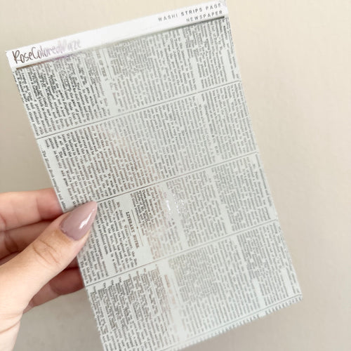 Washi Paper Stickers - Tearable Washi Page - Vintage Newspaper - Soft Autumn Colors