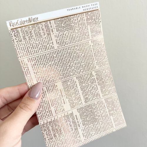 Washi Paper Stickers - Washi Strips - Vintage Newspaper - Fall Colors