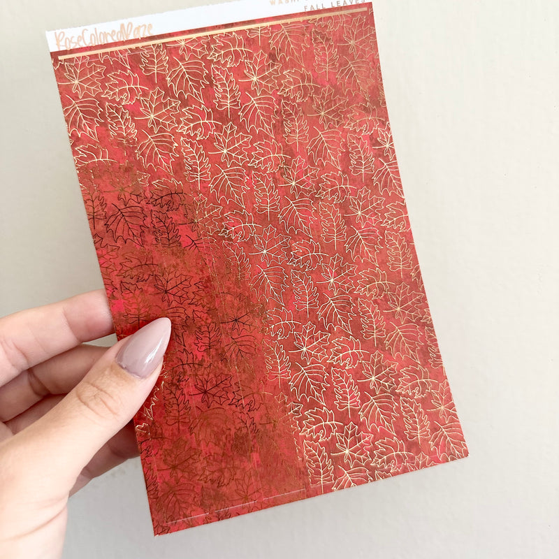 Washi Paper Stickers - Tearable Washi Page - Autumn Leaves - Fall Colors