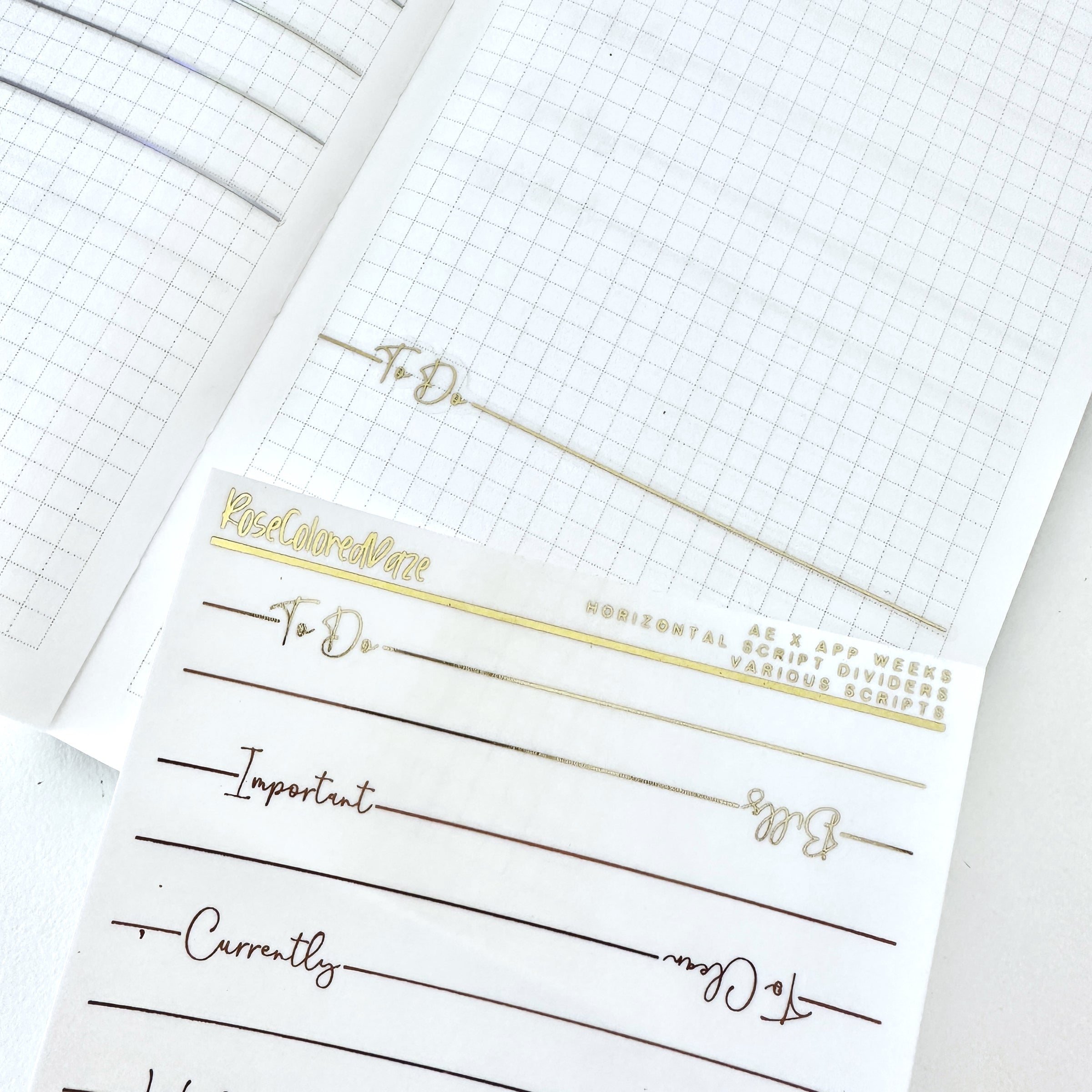 Script Divider Stickers - Sized for Hobo Weeks and AExAPP Weeks – Rose ...