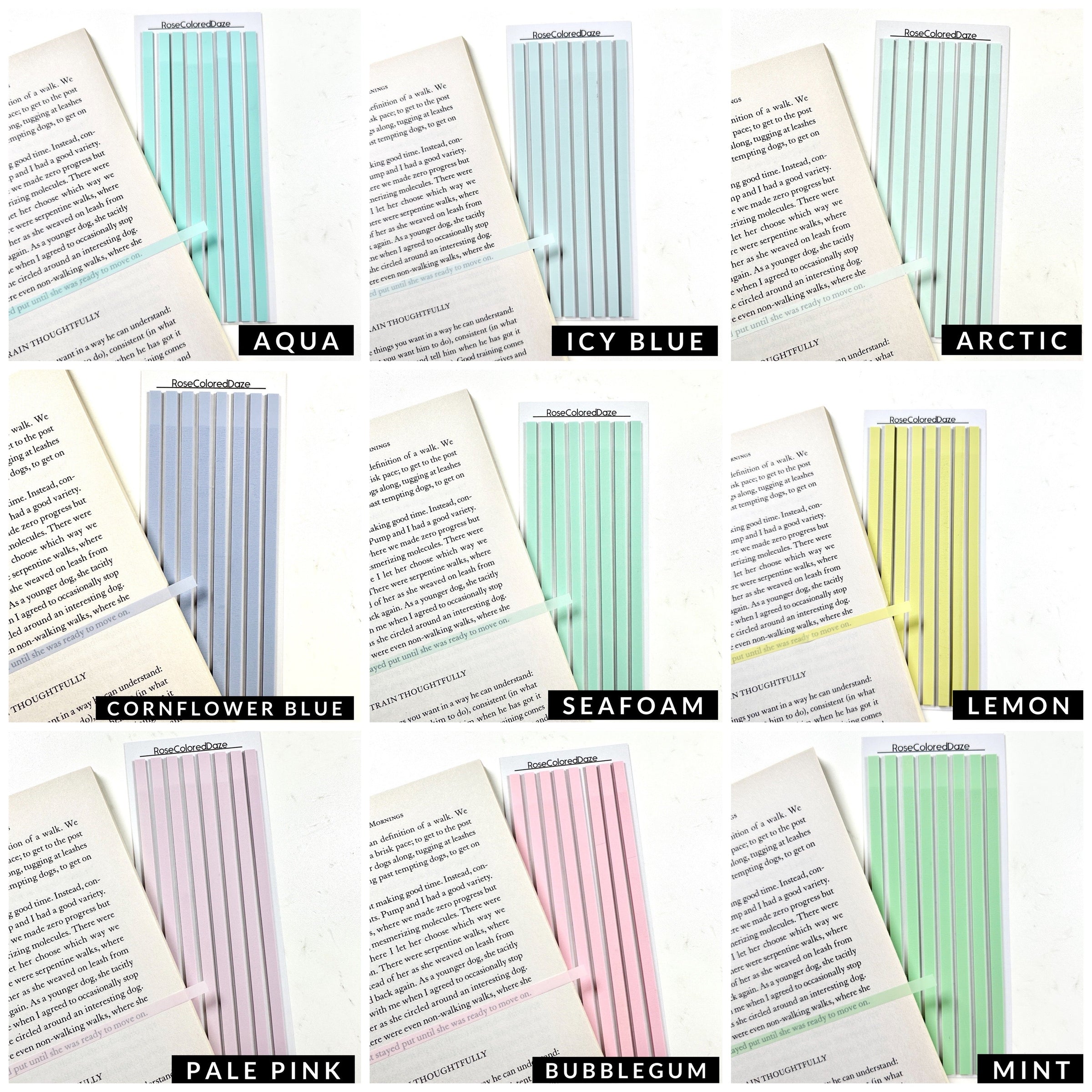 Highlighted Sticky Notes LONG Highlight Strip Sticky Notes - Single Colors – Rose Colored Daze