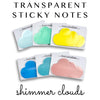 Transparent Sticky Notes - Shimmer Clouds Collection