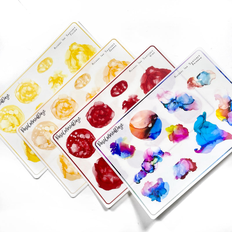 Alcohol Ink Swatches - Transparent Matte