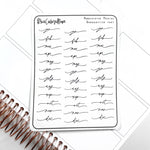 Foiled Sticker Sheet - Months - Handwritten Font