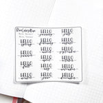 FOILED- "Hello, months"/"Hello, seasons" stickers