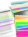 Transparent Sticky Notes - LONG Highlight Strips - Single Colors