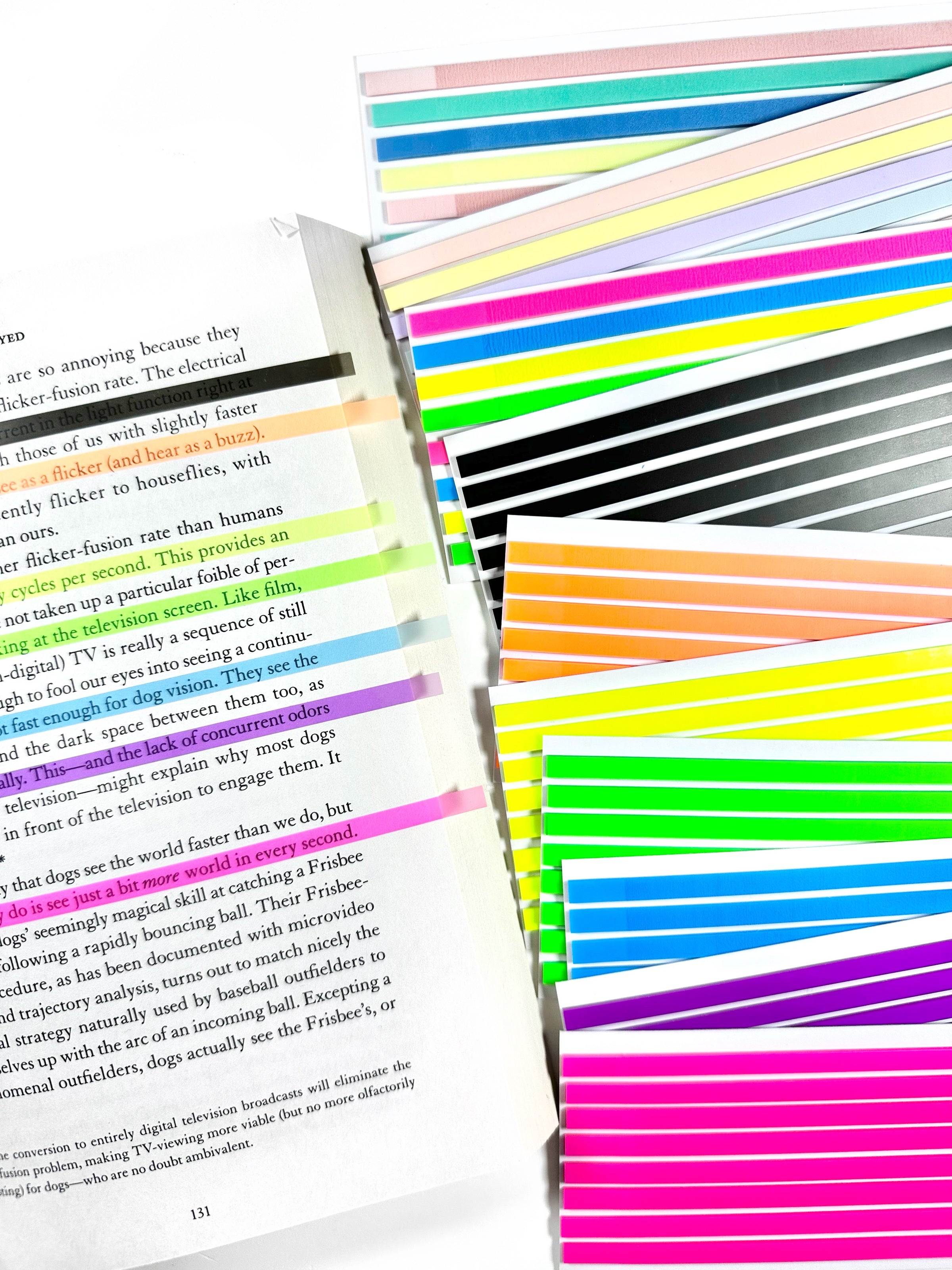 Highlighted Sticky Notes Transparent Sticky Notes - LONG Highlight Strips - Single Colors – Rose ...