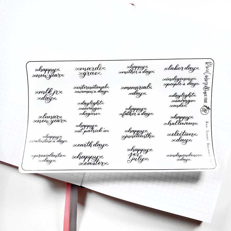 Bow Script Holiday Stickers- Collab with ThePlannerSophisticate