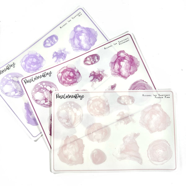 Alcohol Ink Swatches - SPRING COLLECTION - Single Color – Rose Colored Daze