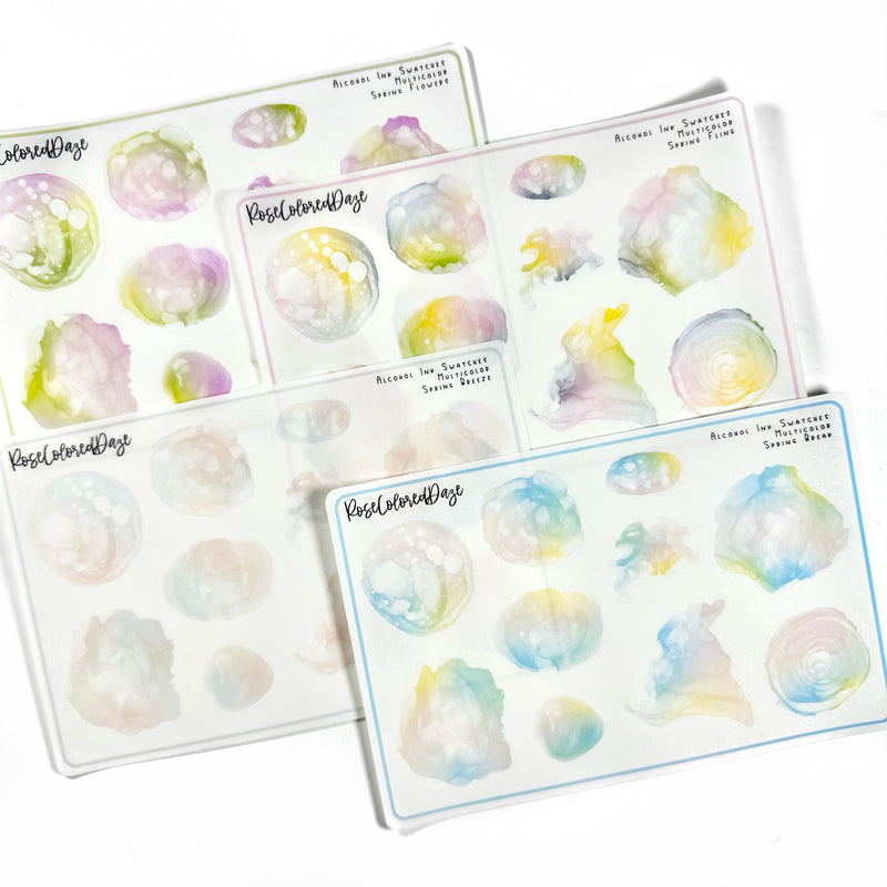 Alcohol Ink Swatches - SPRING COLLECTION - MULTICOLOR